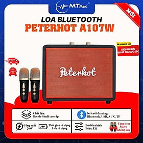 Loa Xách Tay Peterhot A107W - Nhỏ Gọn Kết Nối Bluetooth Tiện Lợi Bọc Da Sang Trọng Âm Thanh Sắc Nét Di Chuyển Dễ Dàng Tặng Micro Karaoke Không Dây Mini hàng chính hãng