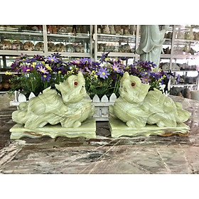 Mua Cặp Tỳ Hưu phong thủy hút tài lộc đá ngọc Onyx có đế - Dài 20 cm