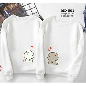 Áo nỉ sweater đôi thu đông gấu tình yêu - XL