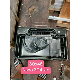 Chậu rửa bát 1 hố nano sus304  kiểu dáng nhật bản hiện đại đa năng cao cấp thông minh 80x45