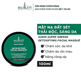 Mặt Nạ Đất Sét Thải Độc Sukin Super Greens Detoxifying Facial Masque...