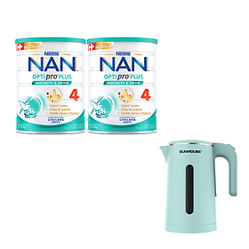 Bộ 2 Lon Sữa bột Nestlé NAN OPTIPRO PLUS 4 1500g lon với 5HMO Giúp tiêu