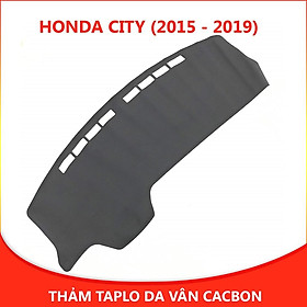 Thảm taplo ô tô City (2015 - 2019) loại da vân cacbon chống nắng, chống nứt vỡ taplo, thảm taplo City