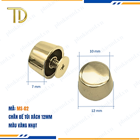 Chân đế túi xách, chân đế trụ túi xách 12mm công nghệ mạ điện Electroplating độ bền 5-8 năm
