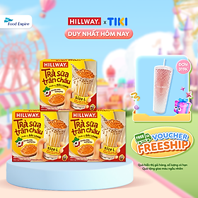 Combo 3 Hộp Trà Sữa Trân Châu Hoàng Kim - Hillway - Chuẩn vị Đài Loan size L (hộp 4 gói trà sữa, 4 gói trân châu)