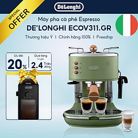 [Hàng chính hãng] Máy pha cà phê espresso DeLonghi Icona Vintage ECOV311 (BG/GR) - Màu xanh