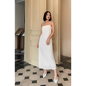 Đầm dây maxi linen dập, Peace House Clothing