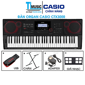 Bộ Đàn Organ Casio CT-X3000 Kèm USB AD Giá Nhạc Chân