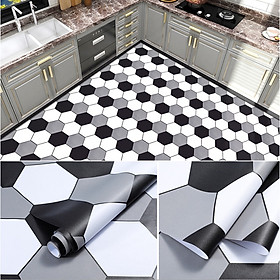 Mua COMBO CUỘN 3 mét decal giấy dán nền dán sàn NGŨ GIÁC 3 MÀU HS2021 KHỔ 60CM KEO SẴN