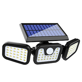 74L-ED Solar 3 Heads Rotatable Split Lamp Motion Sensor Wall Lamp Outdoor Garden Waterproof Night Light