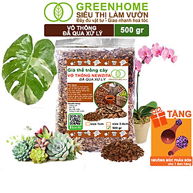 Vỏ Thông Greenhome, Newzita, Bao 500gr, Đã Qua Xử Lý, Trồng Lan, Kiểng Lá, Sen Đá, Rãi Bề Mặt Chậu Cây