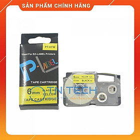 Nhãn in CASIO PT-6YW - Chữ đen nền vàng 6MM x 8M - Dùng cho máy in nhãn CASIO [Hàng nhập khẩu]