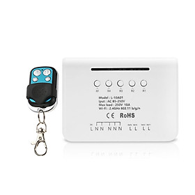 Công Tắc Thông Minh Không Dây Wifi eWeLink 4CH Module RF 433 MHz 4 Nhóm Kèm 1 Bộ Điều Khiển 4 Nút