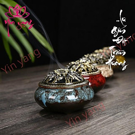 Mua Lư Gốm Xông Trầm Mini Men Chảy