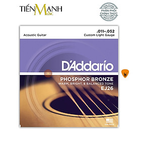 Hình ảnh D'Addario EJ26 Bộ Dây Đàn Guitar Acoustic Phosphor Bronze Strings Cỡ 11 (.011-.052) DAddario Hàng Chính Hãng - Kèm Móng Gẩy DreamMaker