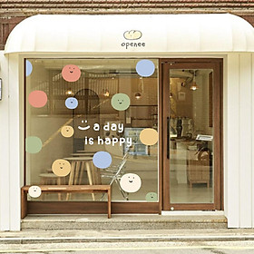 Mua Hình dán smile aesthetic trang trí gương cửa hàng cute 5