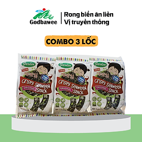 Combo 3 Lốc tảo biển Godbawee vị truyền thống lốc 3 gói