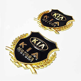 Bộ 02 Logo Huy Hiệu Kim Loại Hình Bông Lúa Trang Trí Ô Tô