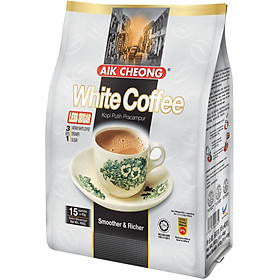 Chính hãng Cà phê ít đường Aik Cheong White Coffee Less Sugar 15 gói x 40g