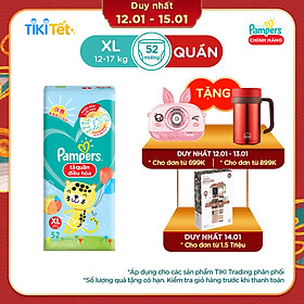 Tã Quần Pampers Điều Hoà Gói Lớn XL52 (12-17kg)