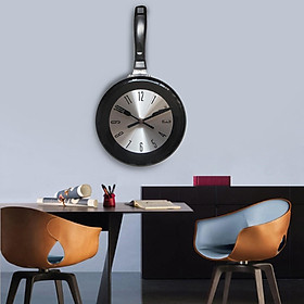 Cute Wall Clock 8 Inch Frying Pan Design Hanging Clock Novelty Art Watch Home Bedroom Kitchen Dining Room Decor