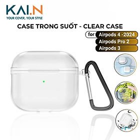 Mua Ốp Trong Suốt Clear Case cho Airpods 4 / Airpods Pro 2/ Airpdos Pro / Airpods 3  Chống Ố Vàng  Kèm Móc Khóa  Chống Sốc_ Hàng chính hãng