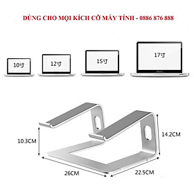 Mua Giá đỡ laptop tablet bằng nhôm  kiêm đế tản nhiệt nâng cao Macbook máy tính bảng Ipad  điều chỉnh góc nghiêng độ cao.