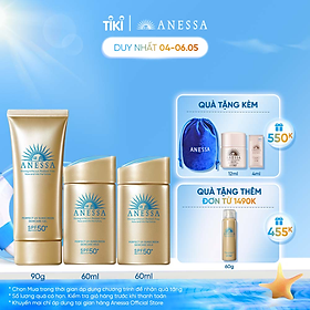 Bộ sản phẩm Kem chống nắng dưỡng da bảo vệ hoàn hảo (Anessa Gold Milk 60ml x2 + Gold Gel 90g)