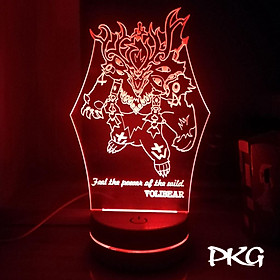 Mua Đèn Ngủ Led 3D tướng VOLIBEAR DỊ GIÁO ÁC THẦN LMHT nháy sáng 16 màu cảm ứng điều khiển từ xa