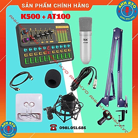 Mua Combo Bộ Mic Thu Âm  Hát Karaoke  Livestream online cực hay (Trọn Bộ Soundcard K300  Mic AT100)