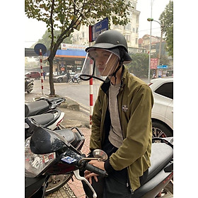 Mũ vải có kính bảo vệ , chống nắng chống bụi đều ok