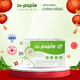 Khăn Lau Hạ Sốt 0+ Dr.Papie Cho Bé Hạ Nhiệt Giảm Sốt Ngăn Ngừa Co Giật
