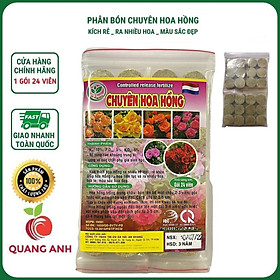 Phân Bón Hoa Hồng - Vỉ 24 Viên Thả Gốc Cây - Siêu Kích Rễ - Ra Hoa Nhiều và Hoa Lên Màu Đẹp Bền