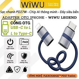 Mua Adapter OTG chuyển đổi WIWU Legend USB-C to L(iP)  và L(iP) to Type-C Sạc nhanh PD 27W USB 3.0 Tốc Độ Cao  Chip Kép Thông Minh  Mini Chống Thất Lạc - Hàng nhập khẩu