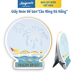 Giấy Note Ghi Chú MemoNote Saigonir Hình Ảnh Địa Danh Việt Nam Cầu Rồng Đà Nẵng Chất Liệu Giấy Tốt Dày 50 Tờ In Nhũ Vàng Đẳng Cấp Kích Thước 7.3*8.1cm Phù Hợp Làm Quà Lưu Niệm Cho Người Nước Ngoài