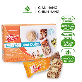 Thanh gạo lứt ngũ cốc Nonglamfood hộp 8 thanh 136g (Vị Trái cây/ Rong biển/ Chà bông)|Chay mặn đều dùng được | Eat Clean