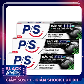 Combo 3 Kem Đánh Răng P/S Than Hoạt Tính (180g/tuýp)