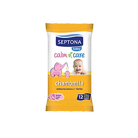 Khăn ướt cho bé SEPTONA Baby Wipes Pocket CHAMOMILE 12 tờ