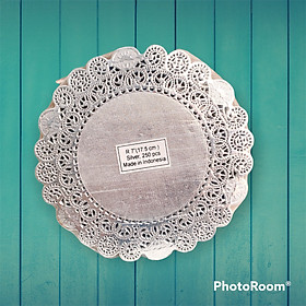 Mua Giấy lót viền hoa tròn màu bạc size 7 inch ~ 18cm (250 tờ/xấp)