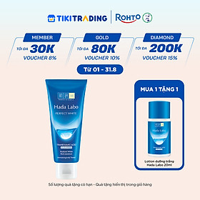 Sữa rửa mặt dưỡng trắng Hada Labo Perfect White Tranexamic Acid Cleanser 80g