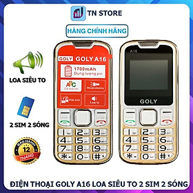 Mua Điện Thoại Người Già GOLY A16 - 2 Sim 2 Sóng - Phím To  Loa Khủng  Cỡ Chữ Lớn  Đèn Pin Siêu Sáng