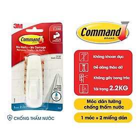 Mua Móc dán tường chống thấm nước Command 3M cỡ lớn chịu lực 2.2kg - Độ bền cao  bám cực chắc  tháo cực dễ 17003B