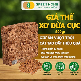Xơ Dừa Cục Greenhome, Viên 500gr, Sơ Dừa Nén, Nở Gấp 5 Lần, Kích Thích Rễ, Thoát Nước Tốt Giá Thể Kiểng Lá, Phong Lan - 500GR DỪA CHIP