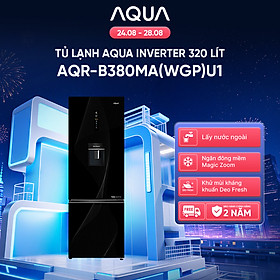 Tủ lạnh Aqua Inverter 320 lít AQR-B380MA(WGP)U1 - Bảo hành 2 năm - Freeship toàn quốc - Hàng chính hãng