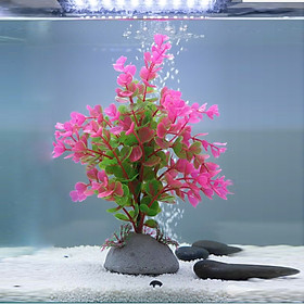 Cây Nhựa Trang Trí Bể Cá Thủy Sinh Lớn Tím Hồng Cao 20cm (Mã PK01)