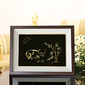 Tranh Kim Ngưu mạ vàng - TTRV01- Golden Gift Việt Nam - Tranh trang trí treo tường cao cấp