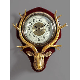 Mua Đồng hồ treo tường trang trí hình đầu hươu  Đồng hồ tân cổ điển DH07