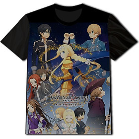 Áo phong teen , Áo thun đen in hình Anime Sword Art Online - Đao Kiếm Thần Vực - Sword Art Online: Alicization - Kirito - Unisex phù hợp cho Nam Nữ, vải thun lạnh siêu mát khi đi tham gia các lễ hội Cosplay