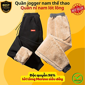 Quần gió lót lông QD2 ấm áp thời trang cho nam, Quần nỉ jogger lót lông QD1 sang trọng và dày dặn D Danido