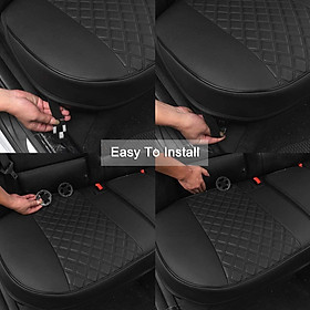 Universal PU Leather Rear Car Seat Bottom Cover Cushion Pad Soft Material Grey